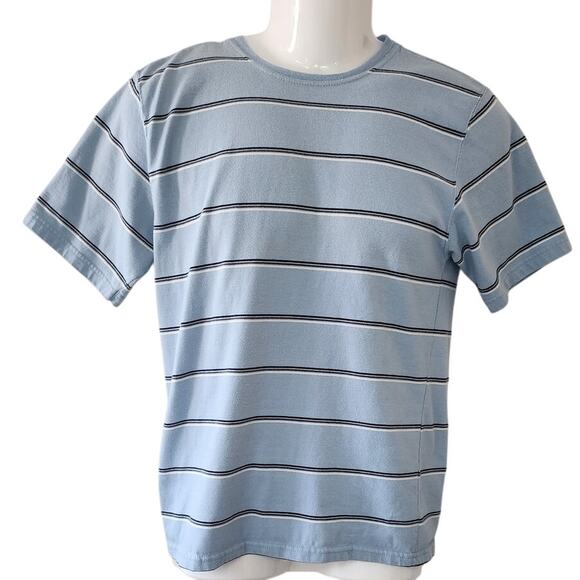 Faded Glory Light Blue, Navy Gray and White Short Sleeve T-shirt Boys size 16/18 - Picture 1 of 7